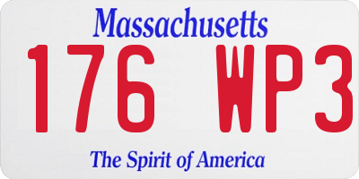 MA license plate 176WP3