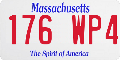 MA license plate 176WP4