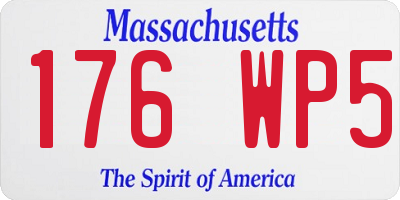 MA license plate 176WP5