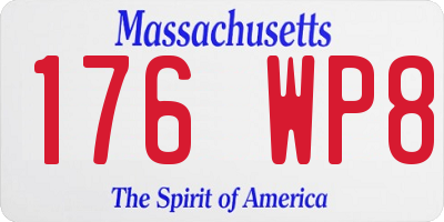 MA license plate 176WP8