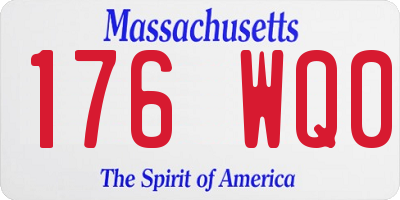 MA license plate 176WQ0