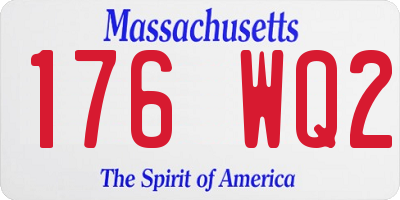 MA license plate 176WQ2