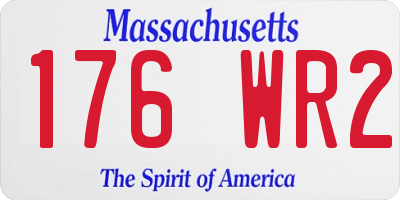 MA license plate 176WR2