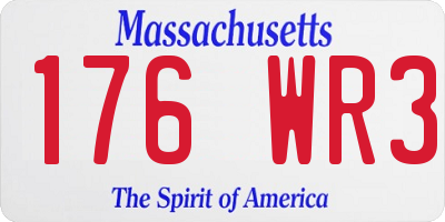 MA license plate 176WR3