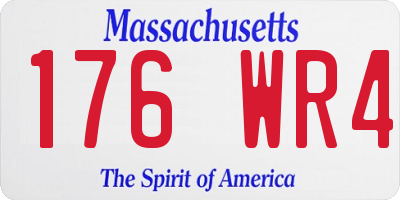 MA license plate 176WR4