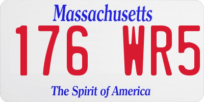 MA license plate 176WR5