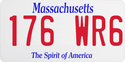 MA license plate 176WR6