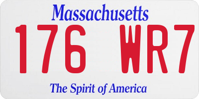 MA license plate 176WR7