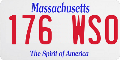 MA license plate 176WS0