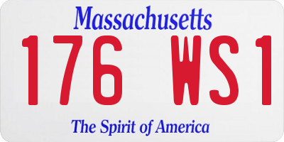 MA license plate 176WS1
