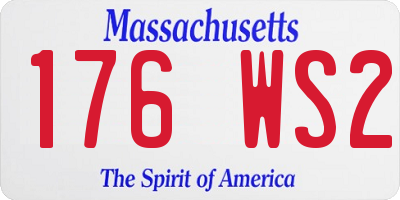 MA license plate 176WS2
