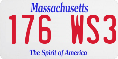 MA license plate 176WS3