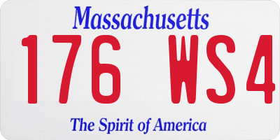 MA license plate 176WS4