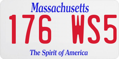 MA license plate 176WS5