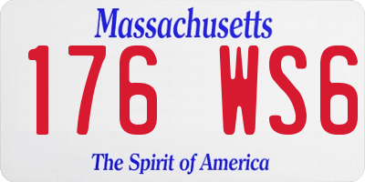 MA license plate 176WS6