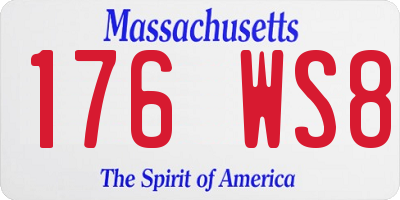 MA license plate 176WS8