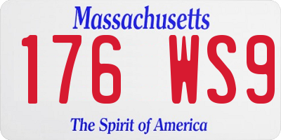 MA license plate 176WS9