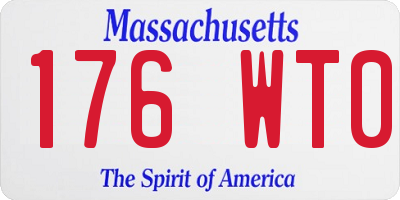 MA license plate 176WT0
