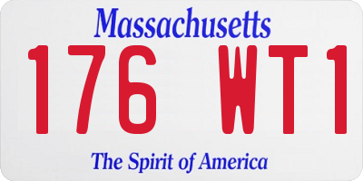 MA license plate 176WT1