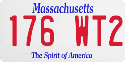 MA license plate 176WT2