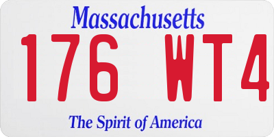 MA license plate 176WT4