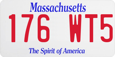 MA license plate 176WT5