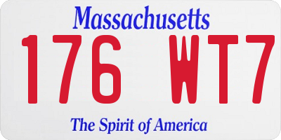MA license plate 176WT7