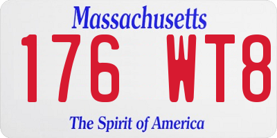 MA license plate 176WT8