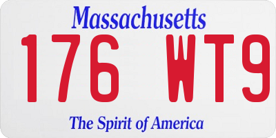 MA license plate 176WT9