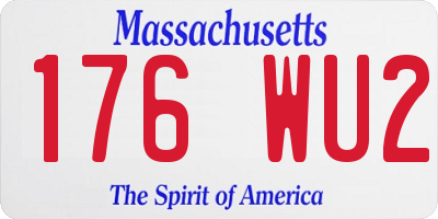 MA license plate 176WU2