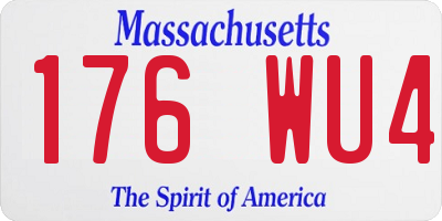 MA license plate 176WU4