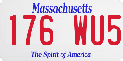 MA license plate 176WU5