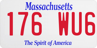 MA license plate 176WU6