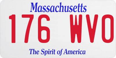 MA license plate 176WV0