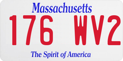 MA license plate 176WV2