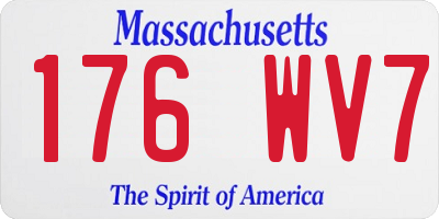MA license plate 176WV7