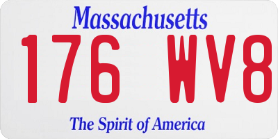 MA license plate 176WV8