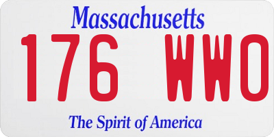MA license plate 176WW0