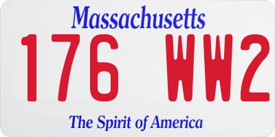 MA license plate 176WW2