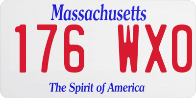 MA license plate 176WX0
