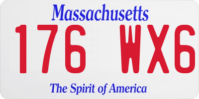 MA license plate 176WX6
