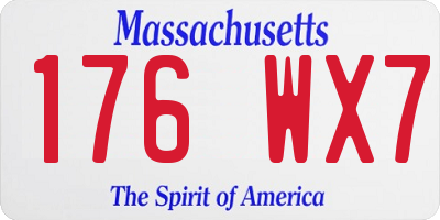 MA license plate 176WX7