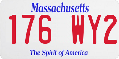MA license plate 176WY2