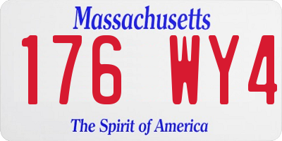 MA license plate 176WY4