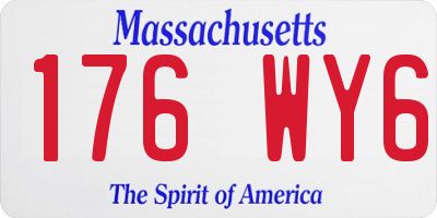 MA license plate 176WY6