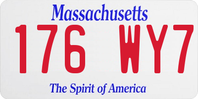 MA license plate 176WY7