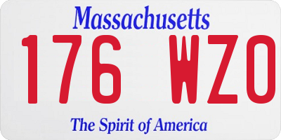 MA license plate 176WZ0