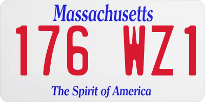 MA license plate 176WZ1