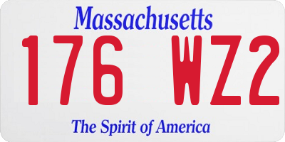 MA license plate 176WZ2