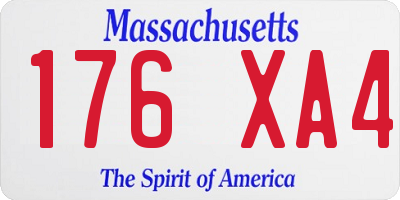 MA license plate 176XA4